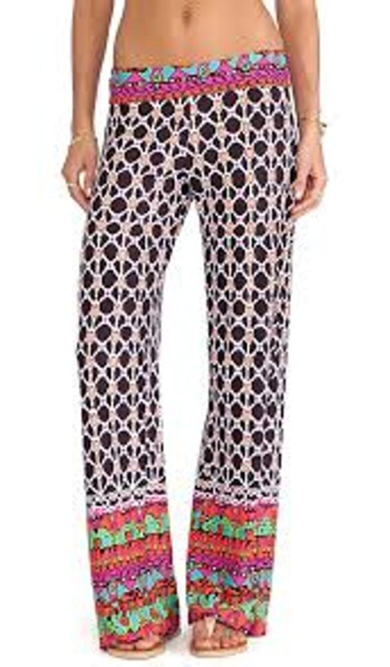 Trina Turk Venice Beach Wide Leg Pants Geometric Print Multicolor Size M